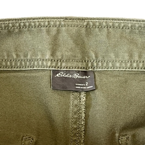 Eddie Bauer Women's Crop Ankle Pant - Canvas Utility. Green Size 2 #1171 - Picture 3 of 6